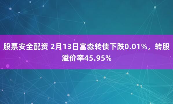 股票安全配资 2月13日富淼转债下跌0.01%，转股溢价率45.95%