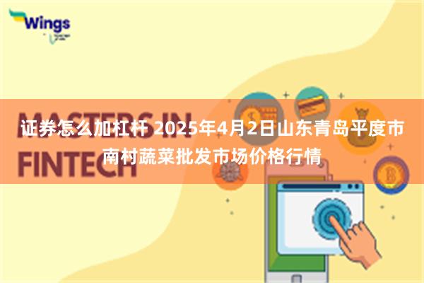 证券怎么加杠杆 2025年4月2日山东青岛平度市南村蔬菜批发市场价格行情