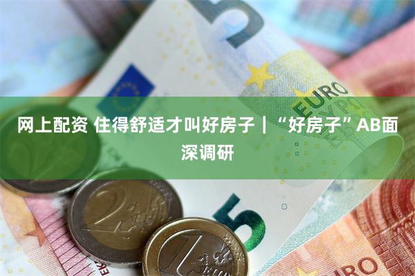 网上配资 住得舒适才叫好房子｜“好房子”AB面深调研