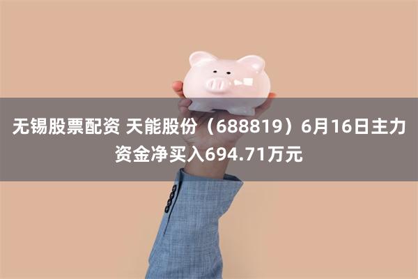 无锡股票配资 天能股份（688819）6月16日主力资金净买入694.71万元