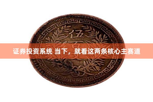 证券投资系统 当下，就看这两条核心主赛道