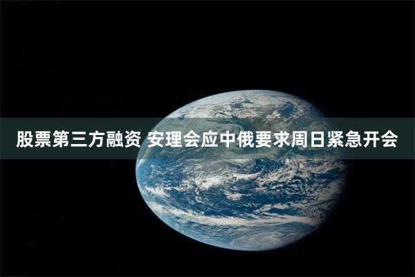 股票第三方融资 安理会应中俄要求周日紧急开会