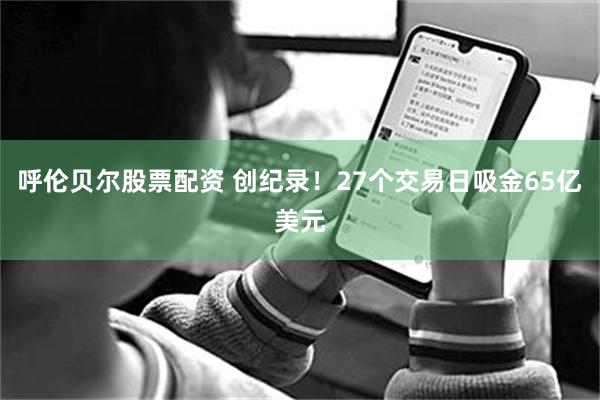 呼伦贝尔股票配资 创纪录！27个交易日吸金65亿美元