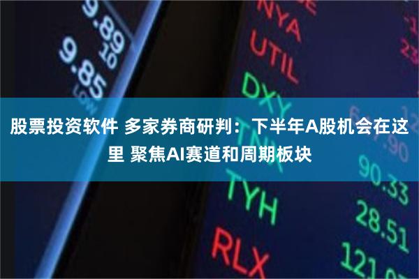 股票投资软件 多家券商研判:下半年A股机会在这里 聚焦AI赛道和周期板块