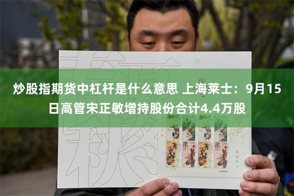 炒股指期货中杠杆是什么意思 上海莱士：9月15日高管宋正敏增持股份合计4.4万股