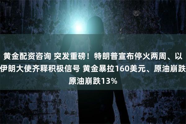 黄金配资咨询 突发重磅！特朗普宣布停火两周、以媒与伊朗大使齐释积极信号 黄金暴拉160美元、原油崩跌13%