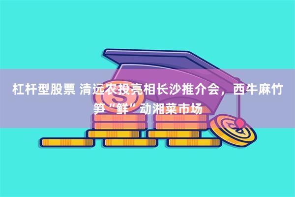 杠杆型股票 清远农投亮相长沙推介会,西牛麻竹笋“鲜”动湘菜市场