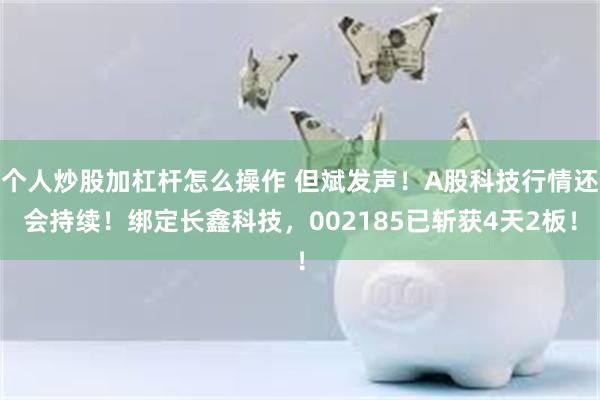 个人炒股加杠杆怎么操作 但斌发声!A股科技行情还会持续!绑定长鑫科技,002185已斩获4天2板!