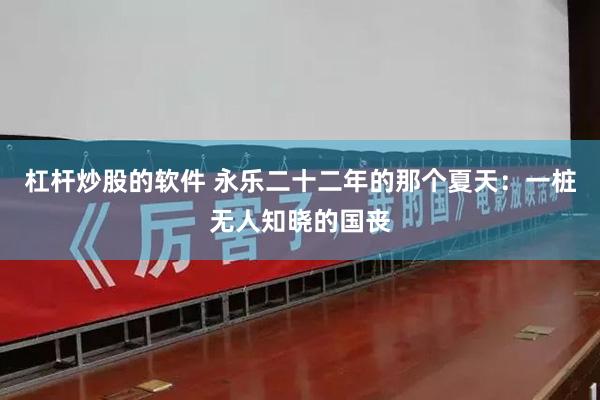 杠杆炒股的软件 永乐二十二年的那个夏天：一桩无人知晓的国丧