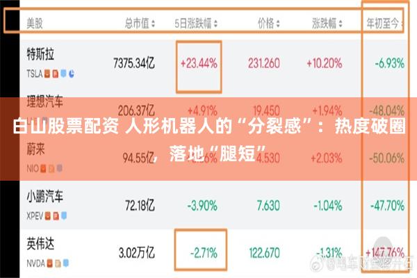 白山股票配资 人形机器人的“分裂感”：热度破圈，落地“腿短”