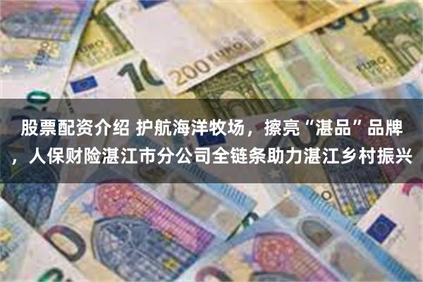 股票配资介绍 护航海洋牧场，擦亮“湛品”品牌，人保财险湛江市分公司全链条助力湛江乡村振兴