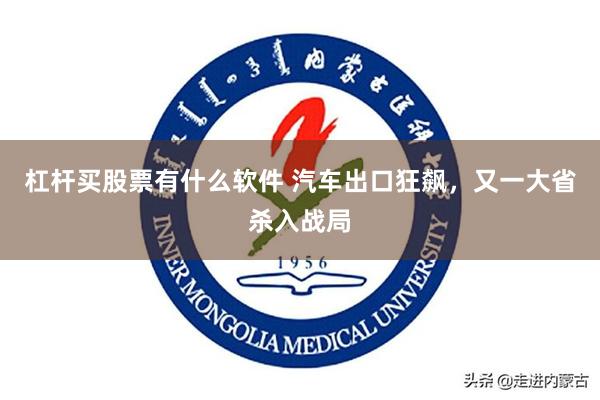 杠杆买股票有什么软件 汽车出口狂飙，又一大省杀入战局